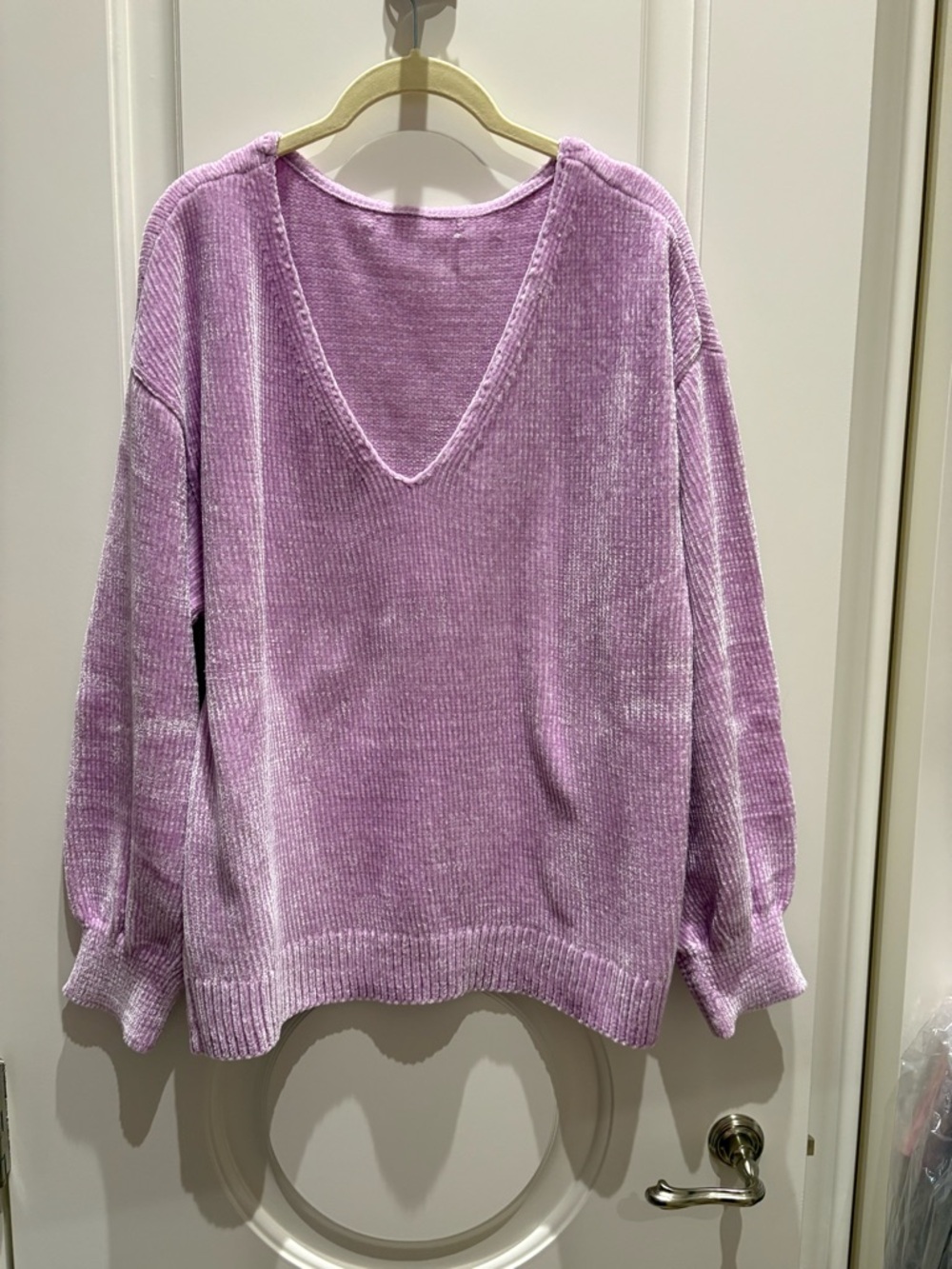 Tommy Bahama Lavender V-Neck Chenille Sweater